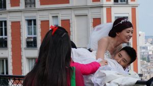 Staging a wedding photo